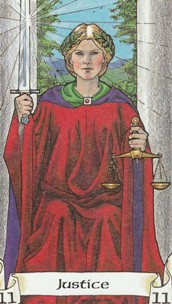 Kristal Kira presents Robin Wood Tarot Justice Card.