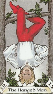Kristal Kira presents Robin Wood Tarot The Hanged Man Card.